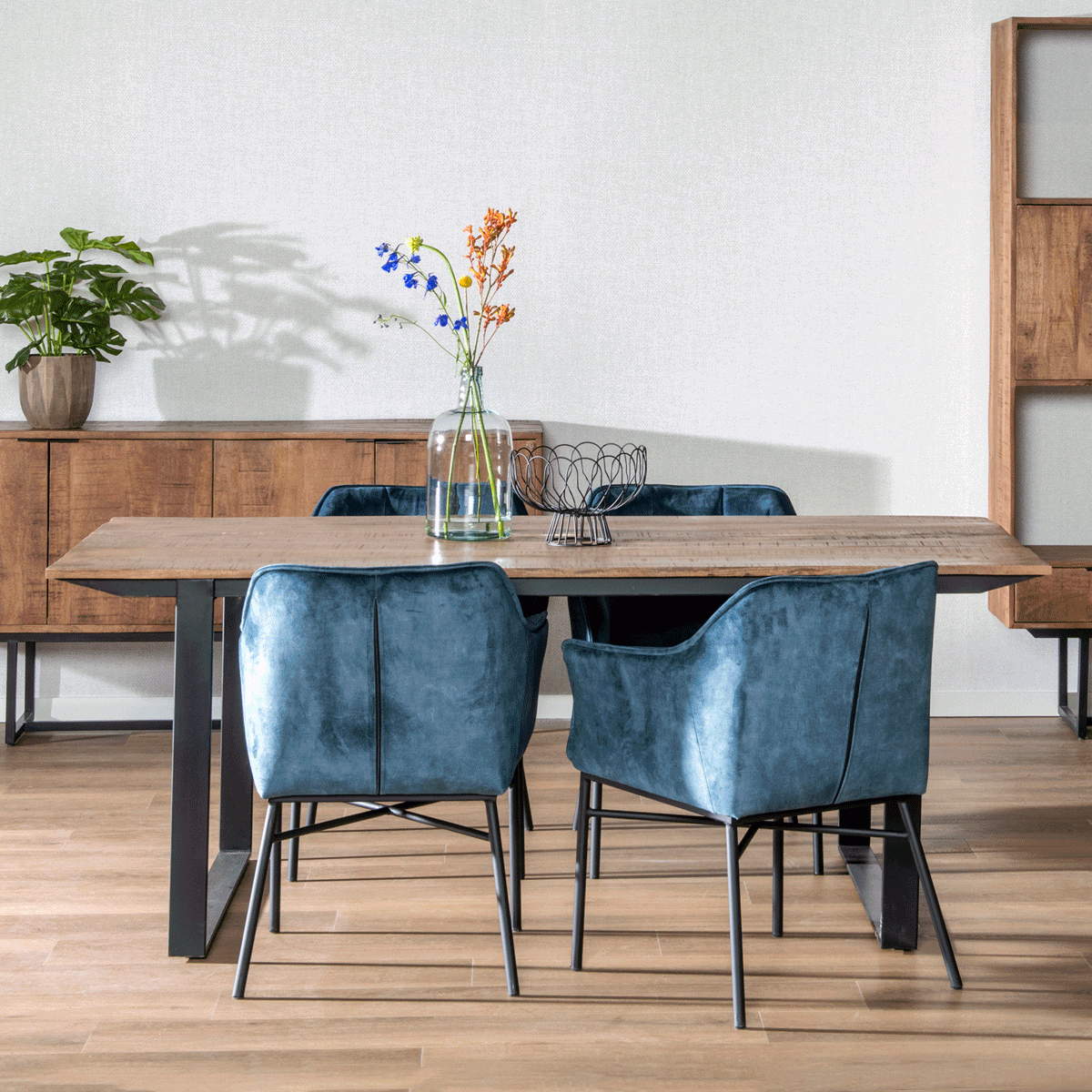 Livingfurn Valdez Eettafel Naturel – Tijdloze Elegantie voor Grote Gezelschappen
