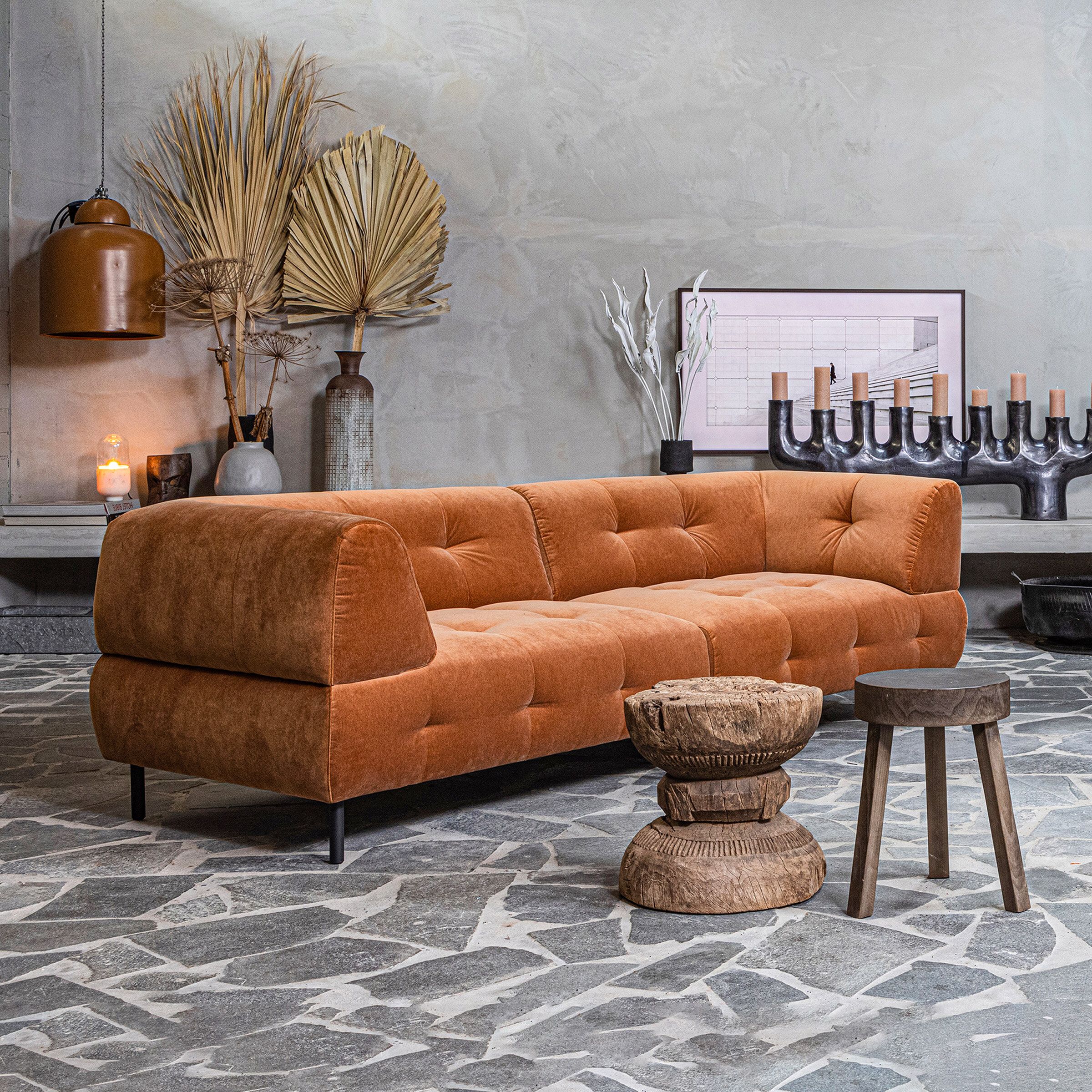 Luxe 4‑zit Velvetbank Lloyd – Elegante Comfort in Cinnamon