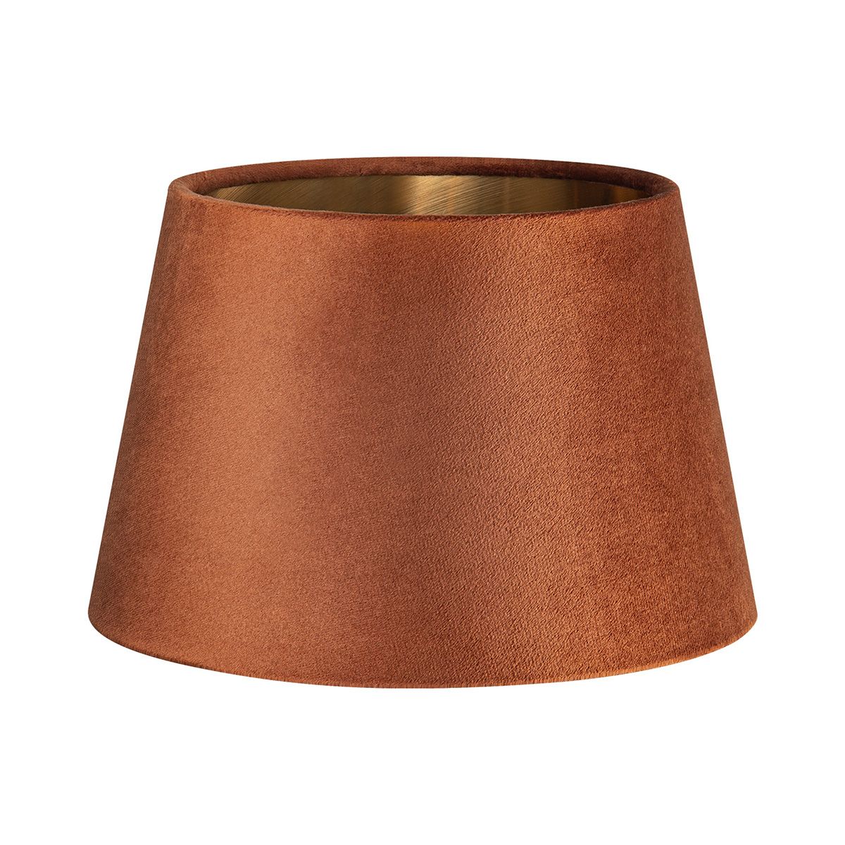 Luxe Conische Fluwelen Lampenkap – Bruin & Goud – Ø20 cm, E27 – voor Tafellampen
