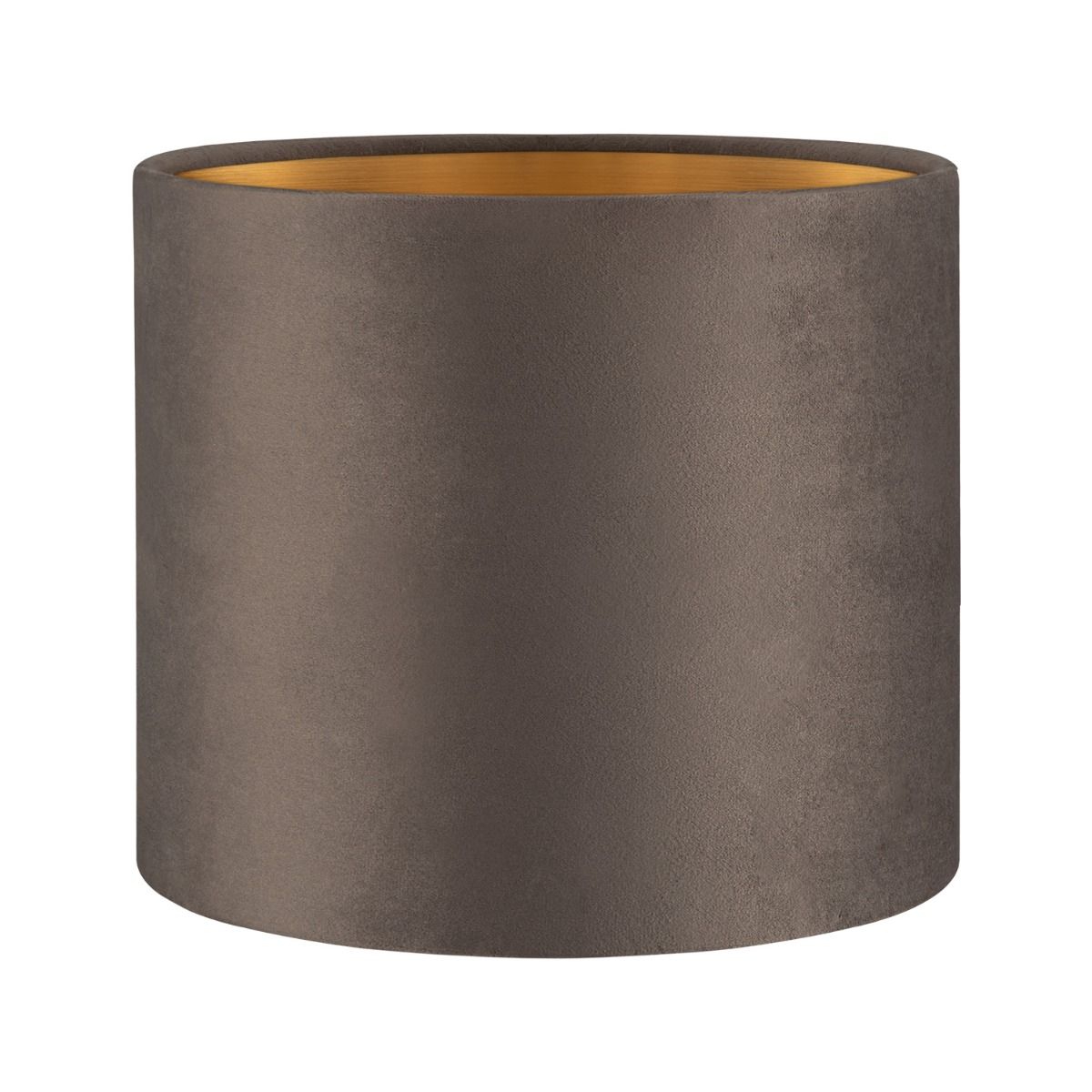 Luxe Fluwelen Cilinderlampenkap Grey & Goud – Handgemaakt voor Tafellampen & Pendel