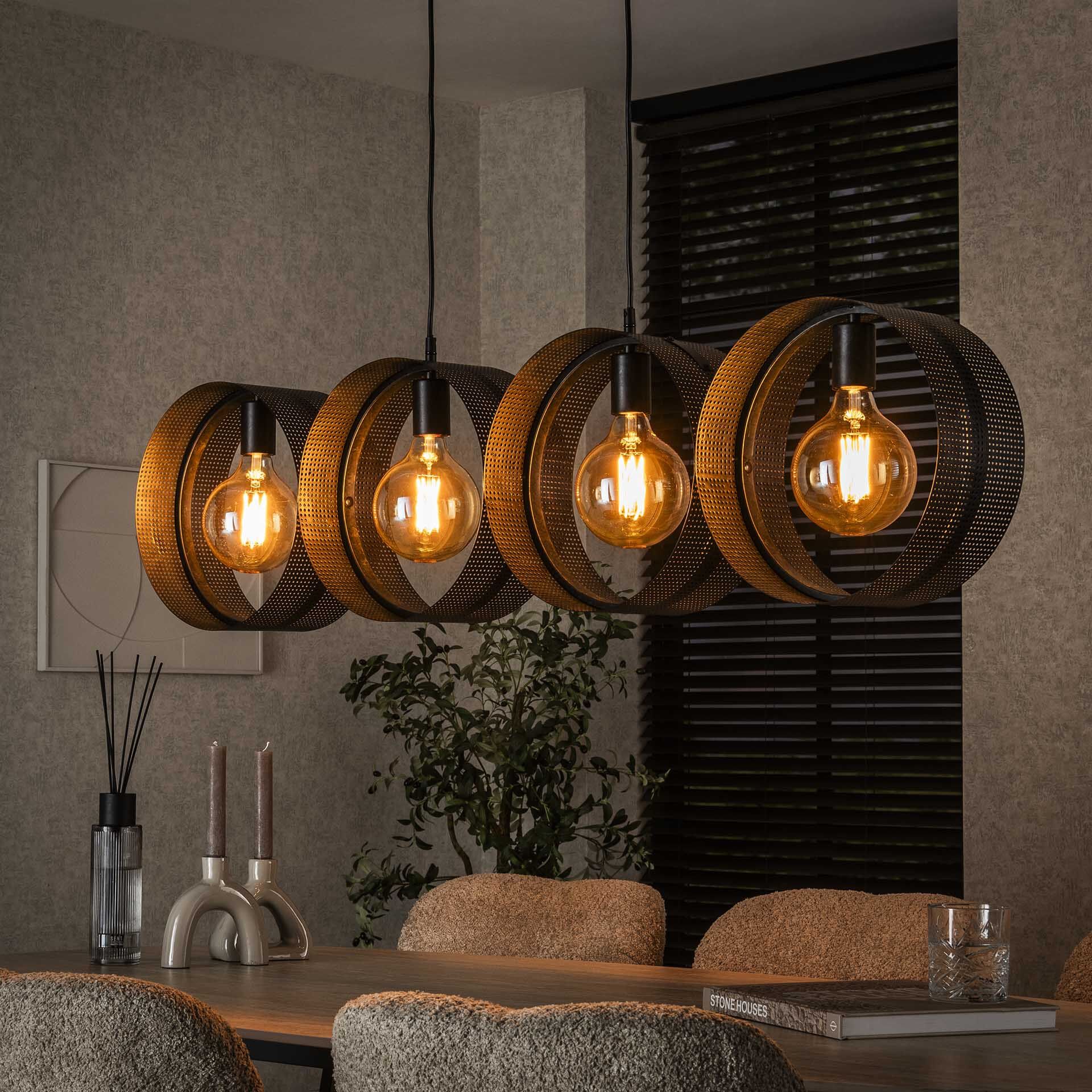 Luxe Hanglamp Dalvin – Charcoal Finish met 4 Lichtpunten