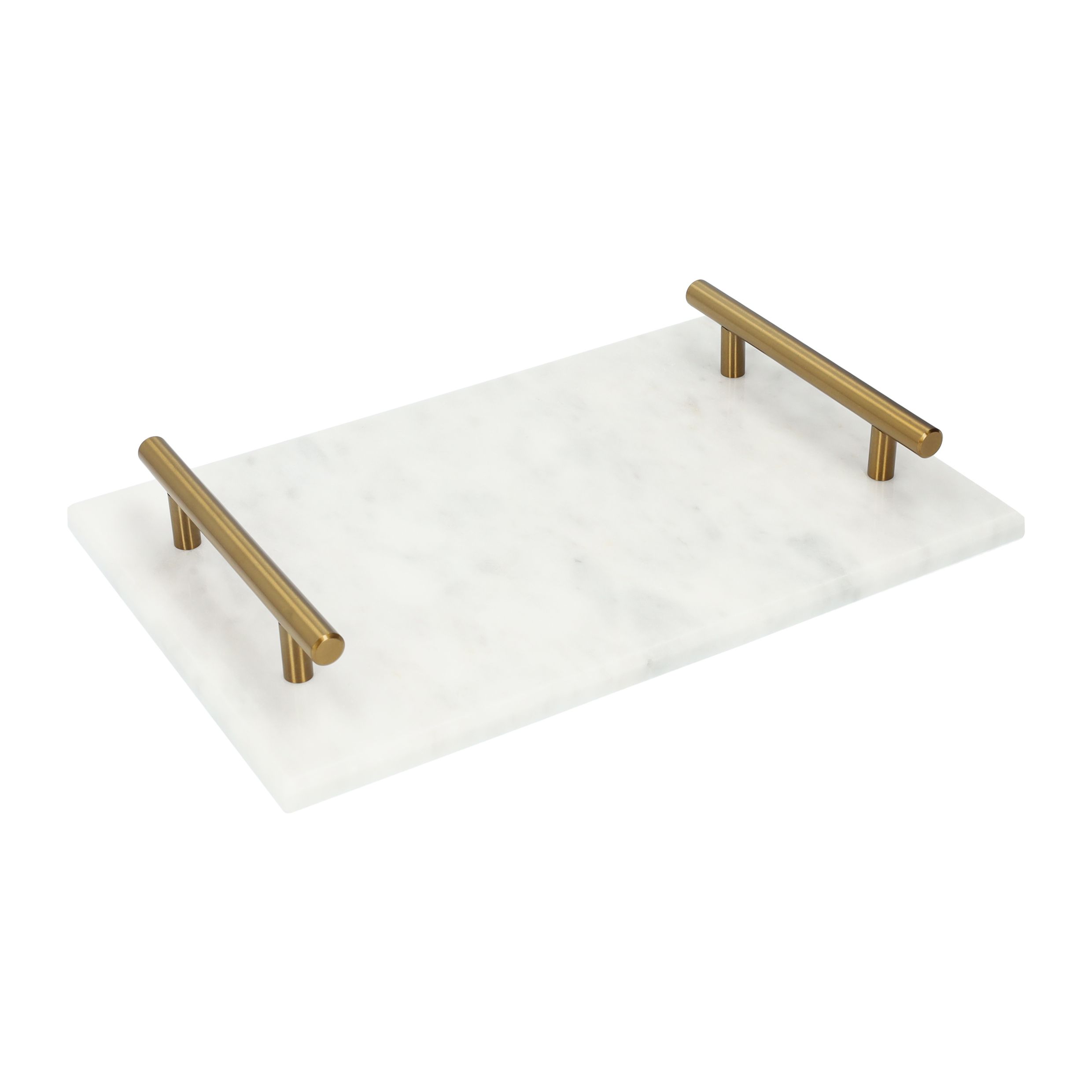 Luxe marmeren dienblad met gouden handvanden – QUVIO, 20 × 30 cm