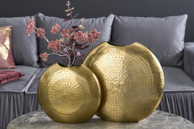 Luxueuze gouden vazen set van 2 – 44 cm – ORIENTAL hammerlook