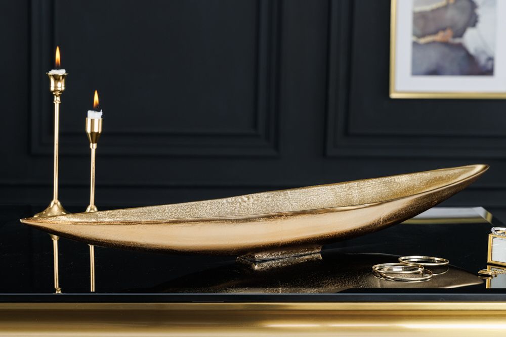 Luxueuze handgemaakte goud foliedekoratiekom van 80 cm – Invicta Interior
