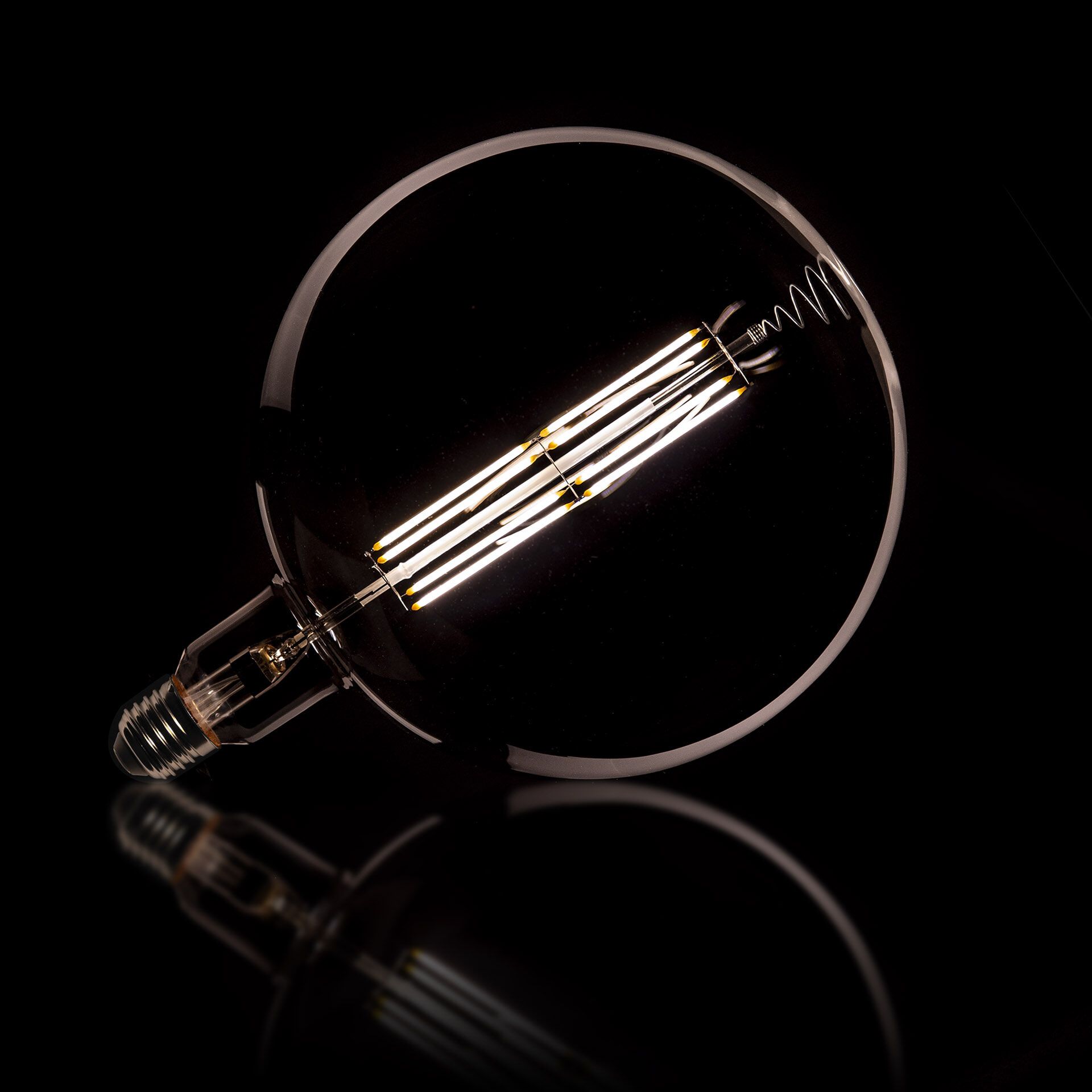 Luxueuze XXL Kooldraadlamp met Smoke Grey Glas – Dimbaar LED Filament (Ø20 cm)