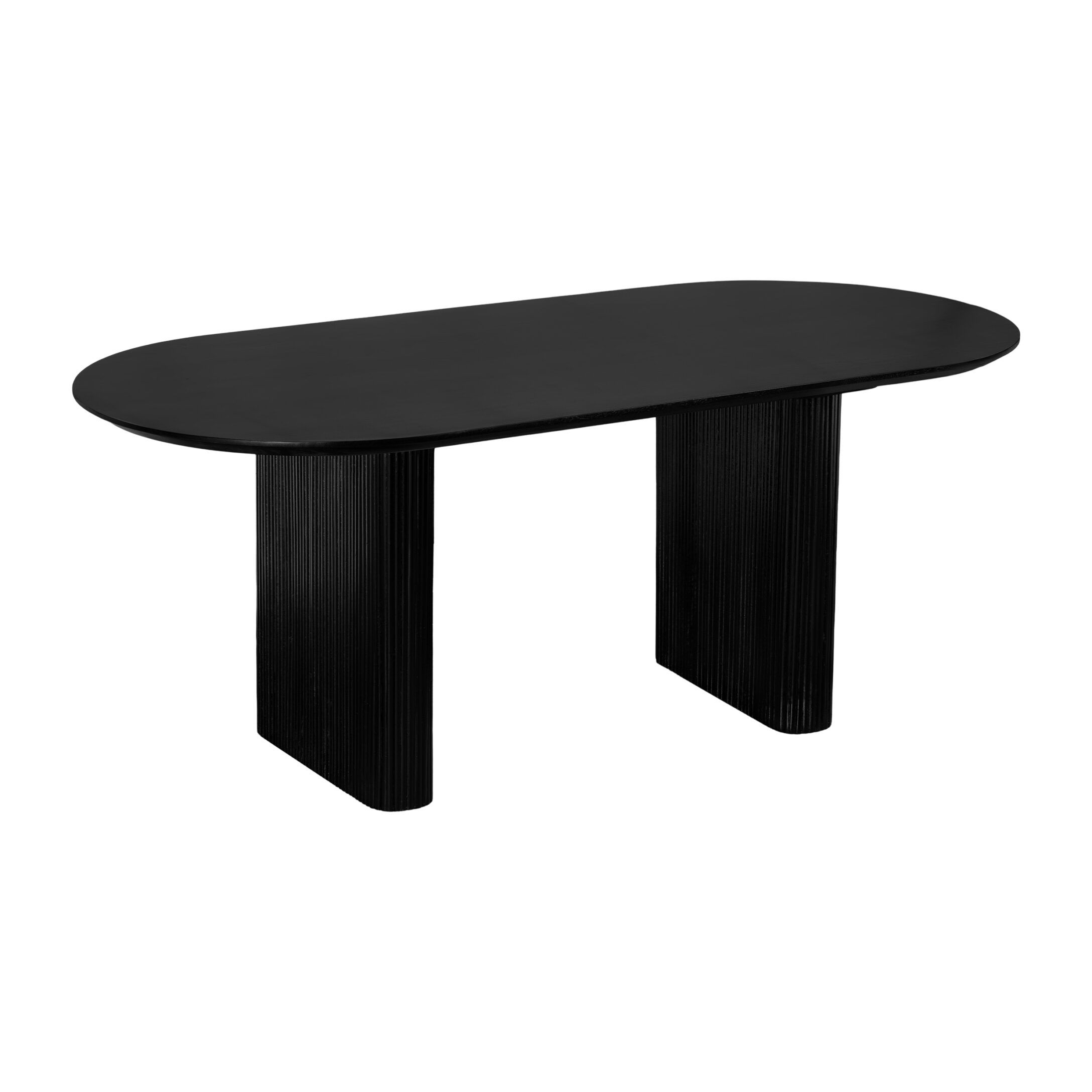 Lynn ovale eettafel van FSC‑gecertificeerd mangohout – 200 × 90 cm, zwart