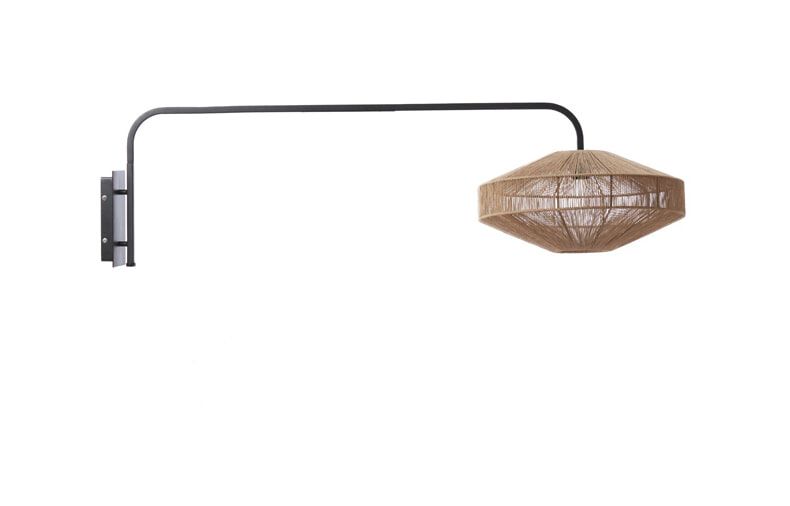 Lyra Wandlamp van Light & Living – Naturel/Mat Zwart