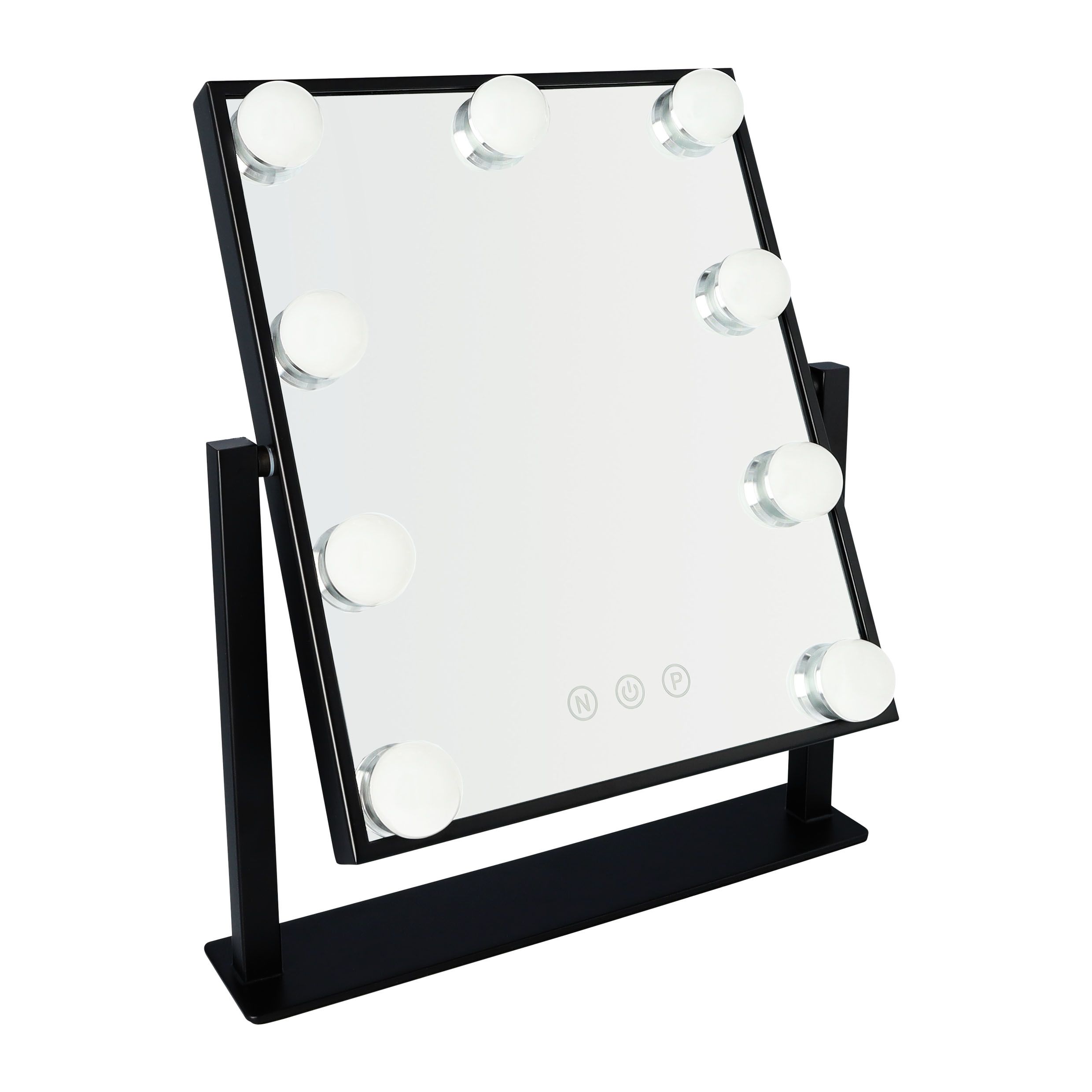 LYVION Make‑up Spiegel Zwart met Dimbare LED‑verlichting – Hollywood Stijl