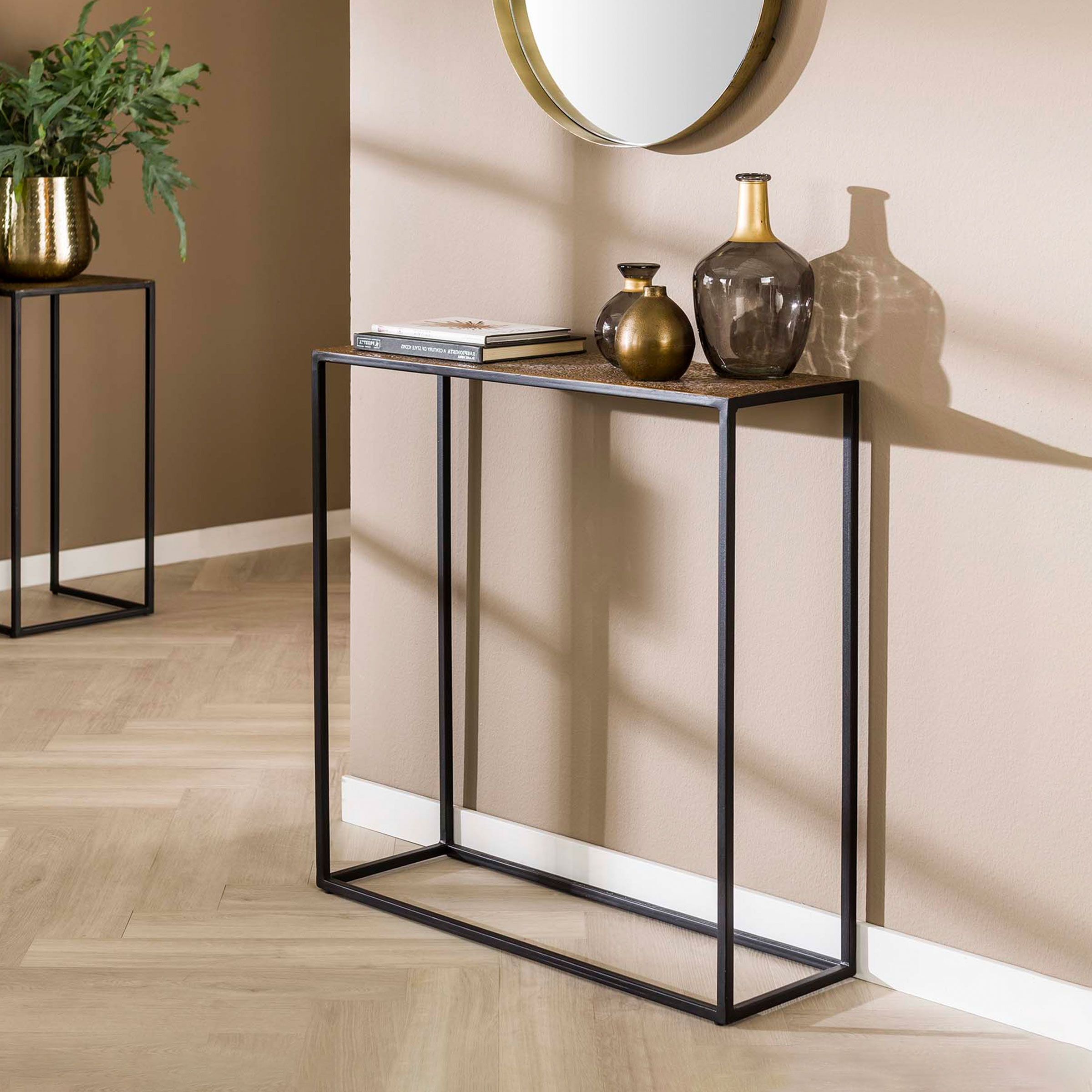 Maciel Bijzettafel 75 cm – Antiek Brons, stijlvolle compactheid voor elk interieur