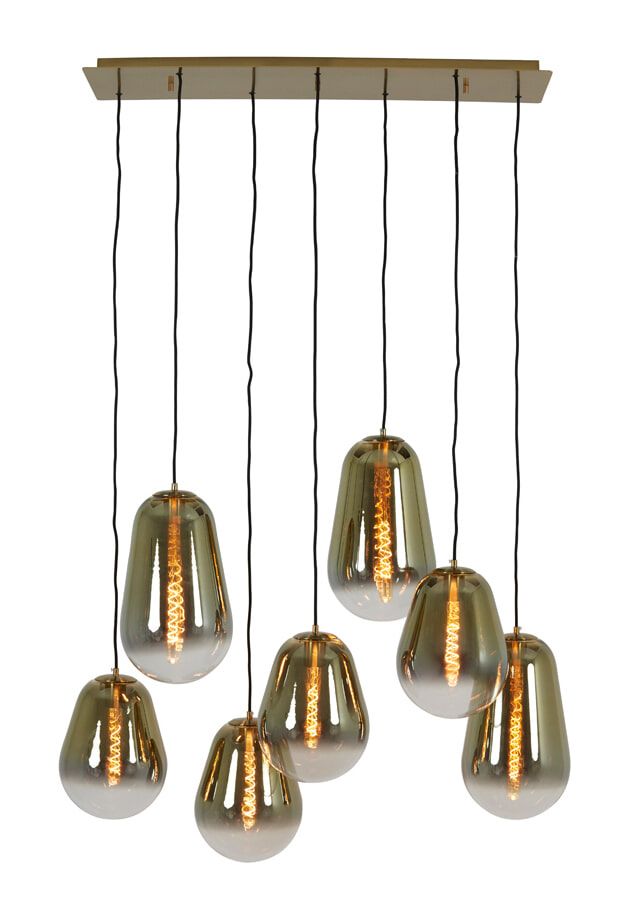 Maeve 7‑lampen hanglamp – gouden glamour en flexibele verlichting voor elke woonruimte