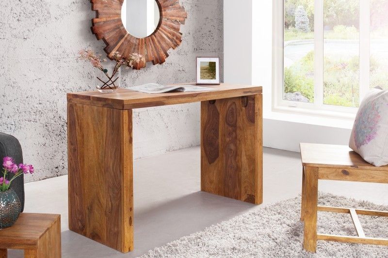 Makassar 100 cm Consoletafel & Bureau – Sheesham Steenafwerking | Invicta Interior