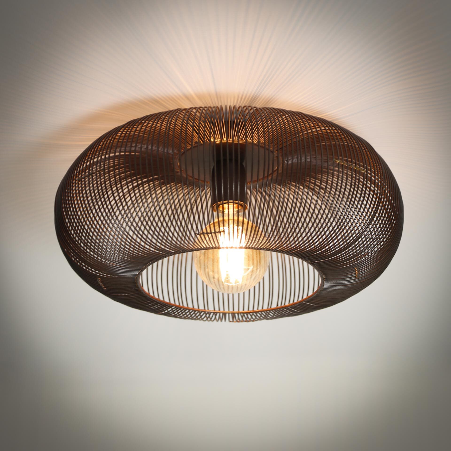Mallory Plafondlamp – Zwart Nikkel Ø43 cm – Moderne Metalen Hanglamp