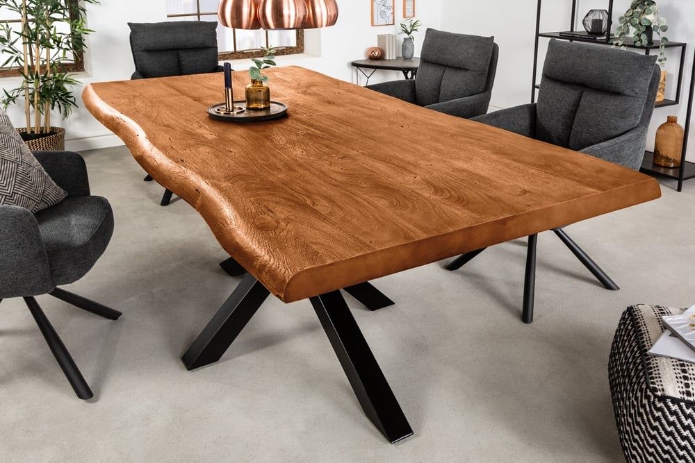 Mammut Nature – Massieve acaciatafel 180 cm met natuurlijke boomrand