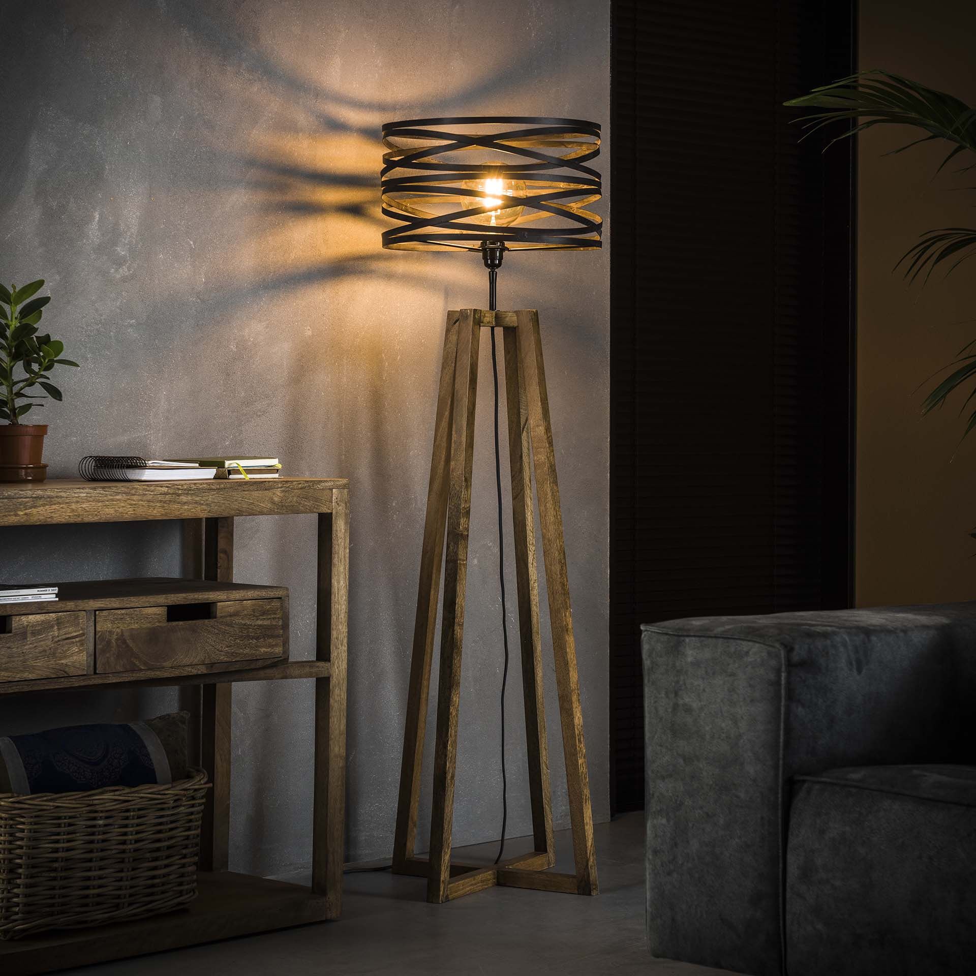 Manuel 1‑lamp vloerlamp – 140 cm, Slate Grey, stijlvol en functioneel
