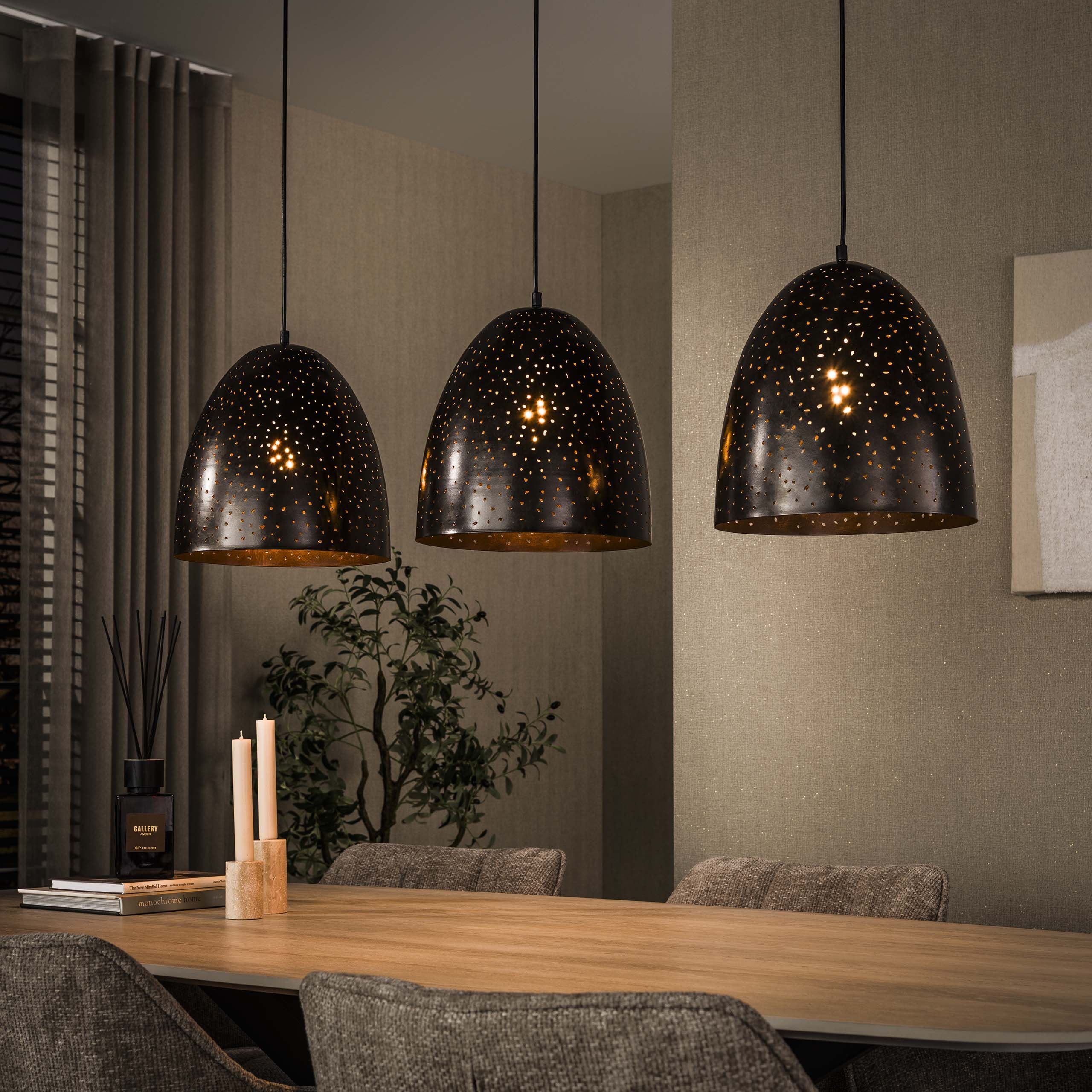 Marleigh 3‑lampen Hanglamp in Urban Bruin – Stijlvolle Verlichting van LifestyleFurn