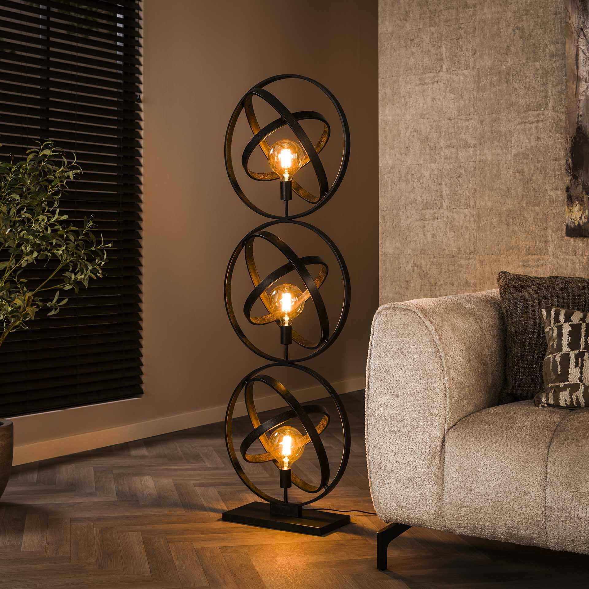 Marshay Vloerlamp Artic Black – Stijlvolle 3‑lampenarmatuur van LifestyleFurn