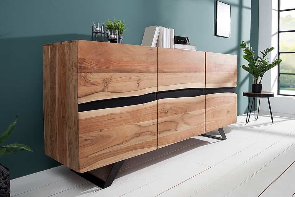 Massief Acacia Dressoir “Amazonas” – 150 cm met Metalen Boomrand