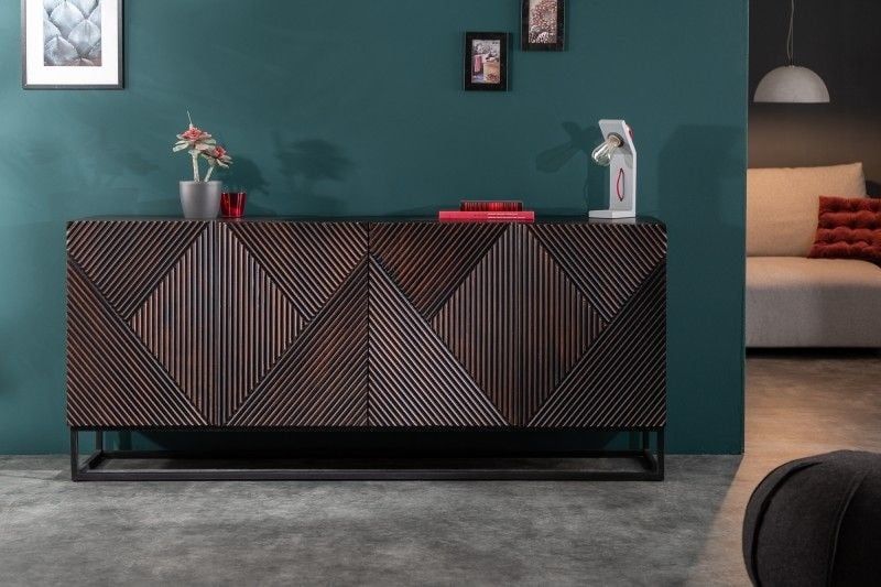 Massief dressoir CREATIVO – Retro charme in mangohout, 177 cm