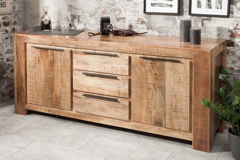 Massief Mangohouten Dressoir IRON CRAFT – Handgemaakt 174 cm van Invicta Interior