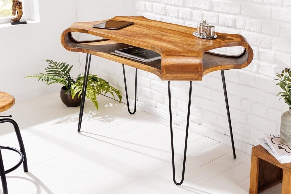Massief Sheesham bureau 120 cm – ORGANIC LIVING van Invicta Interior