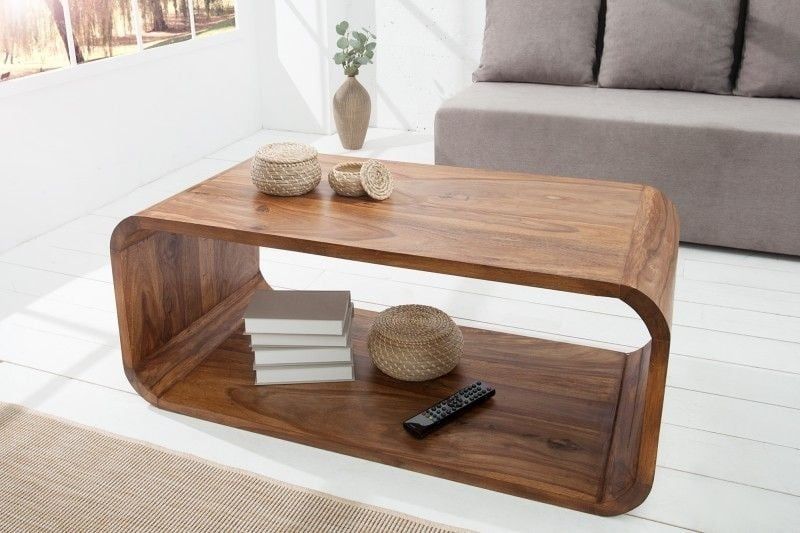 Massief Sheesham Salontafel Cubus 100 cm – Retro TV‑bord van Invicta Interior