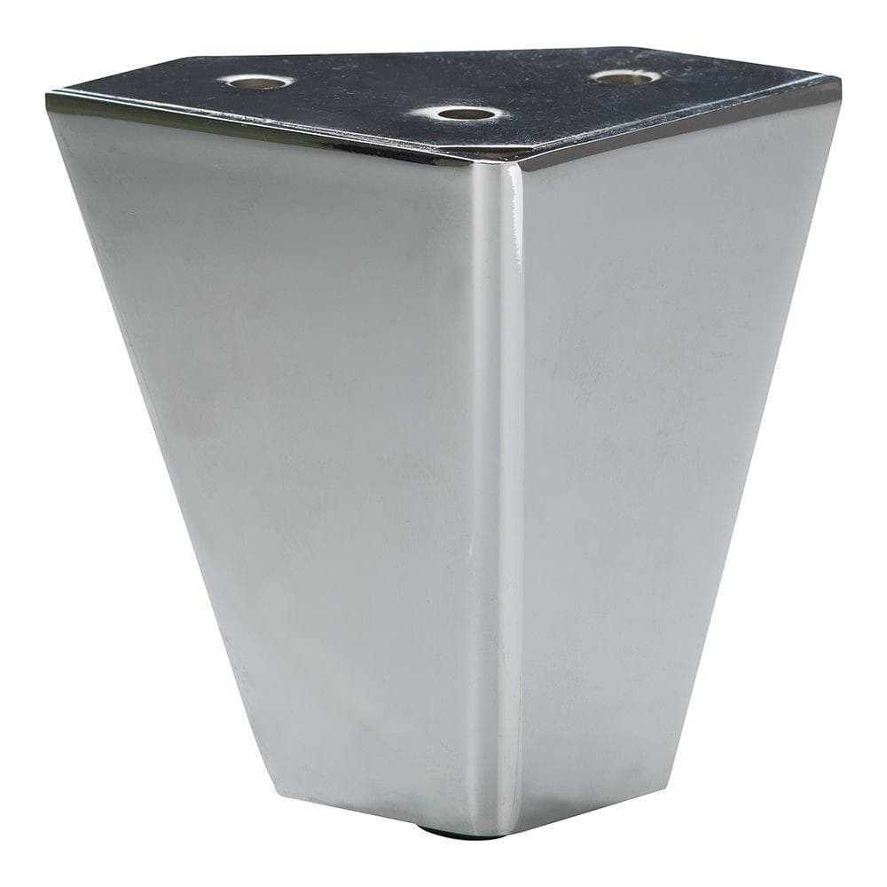 Massieve chroom meubelpoot 6 × 6 cm, 10 cm hoog – Furniture Legs Europe