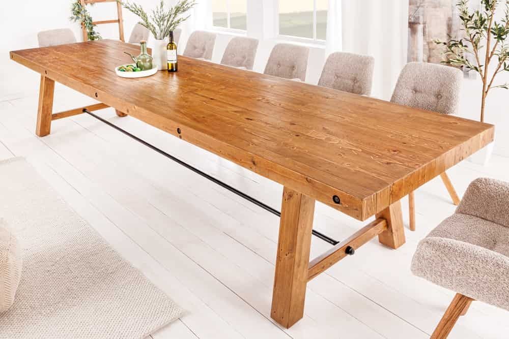 Massieve eettafel FINCA 300 cm – Vintage bruin uit gerecycled grenenhout
