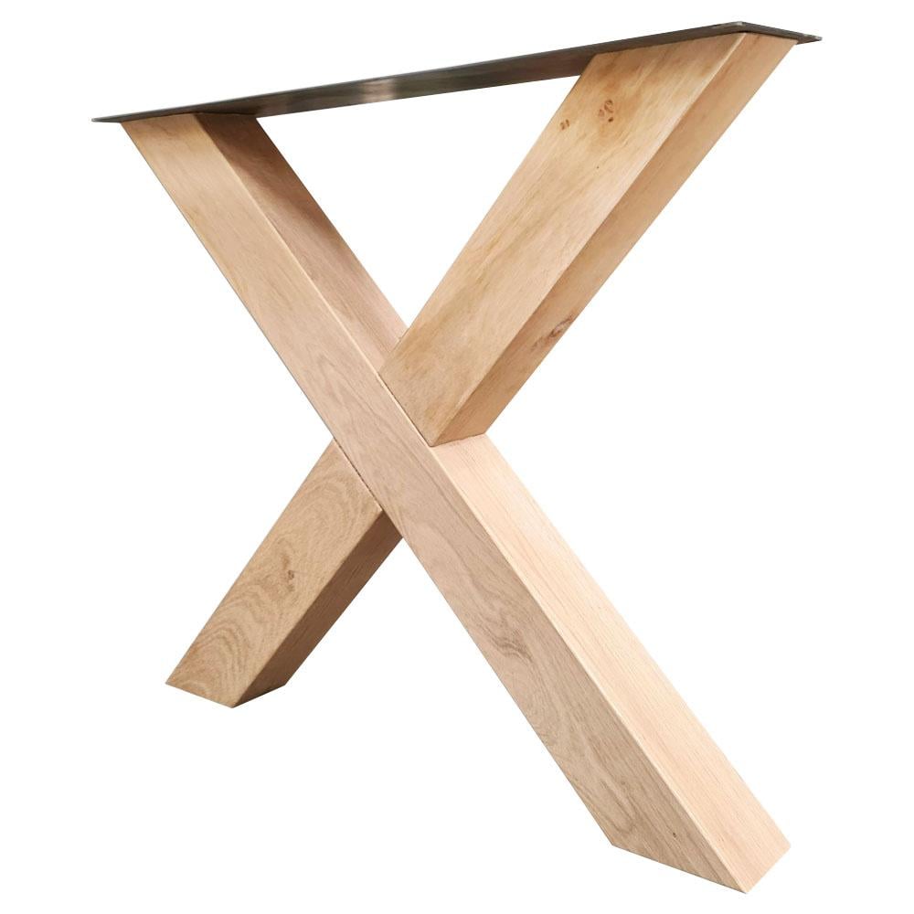 Massieve eiken meubelpoot X‑poot 73 cm – robuust en stijlvol