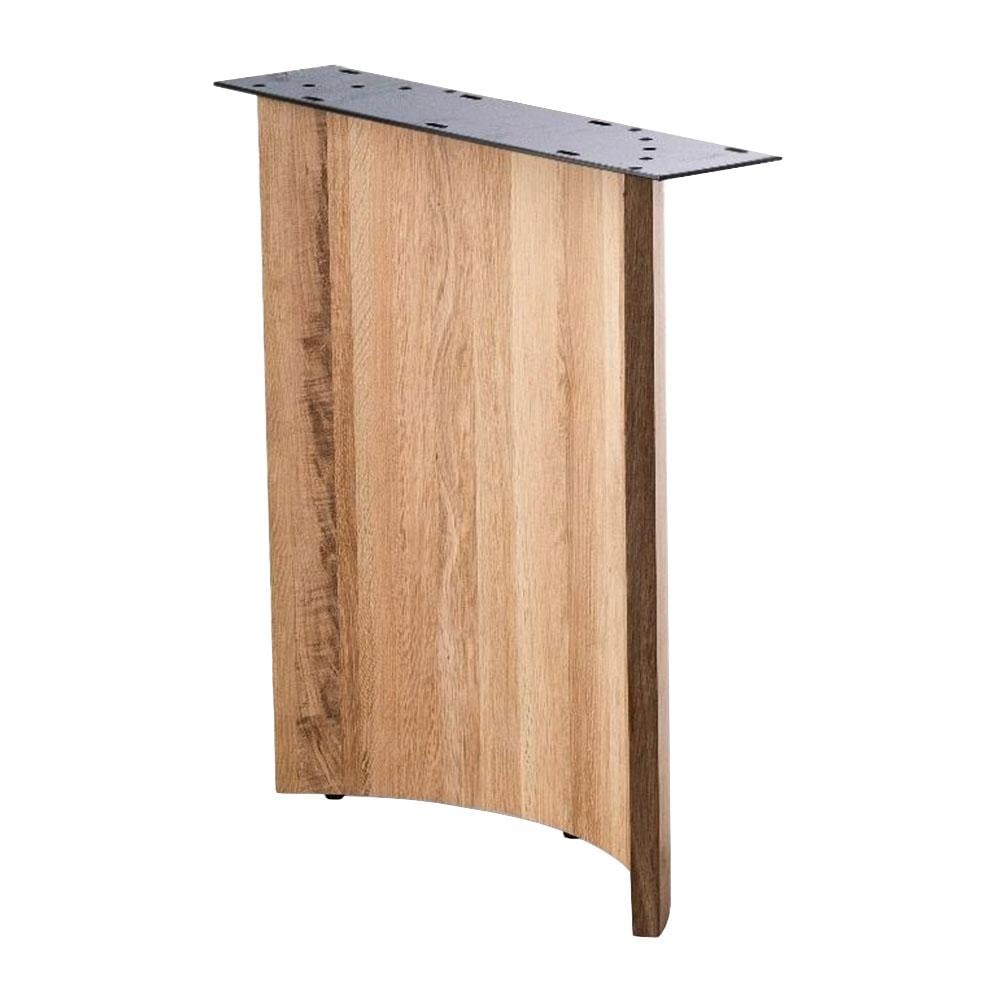 Massieve eiken meubelpoten met gebogen design – set van 2, 75 cm hoog