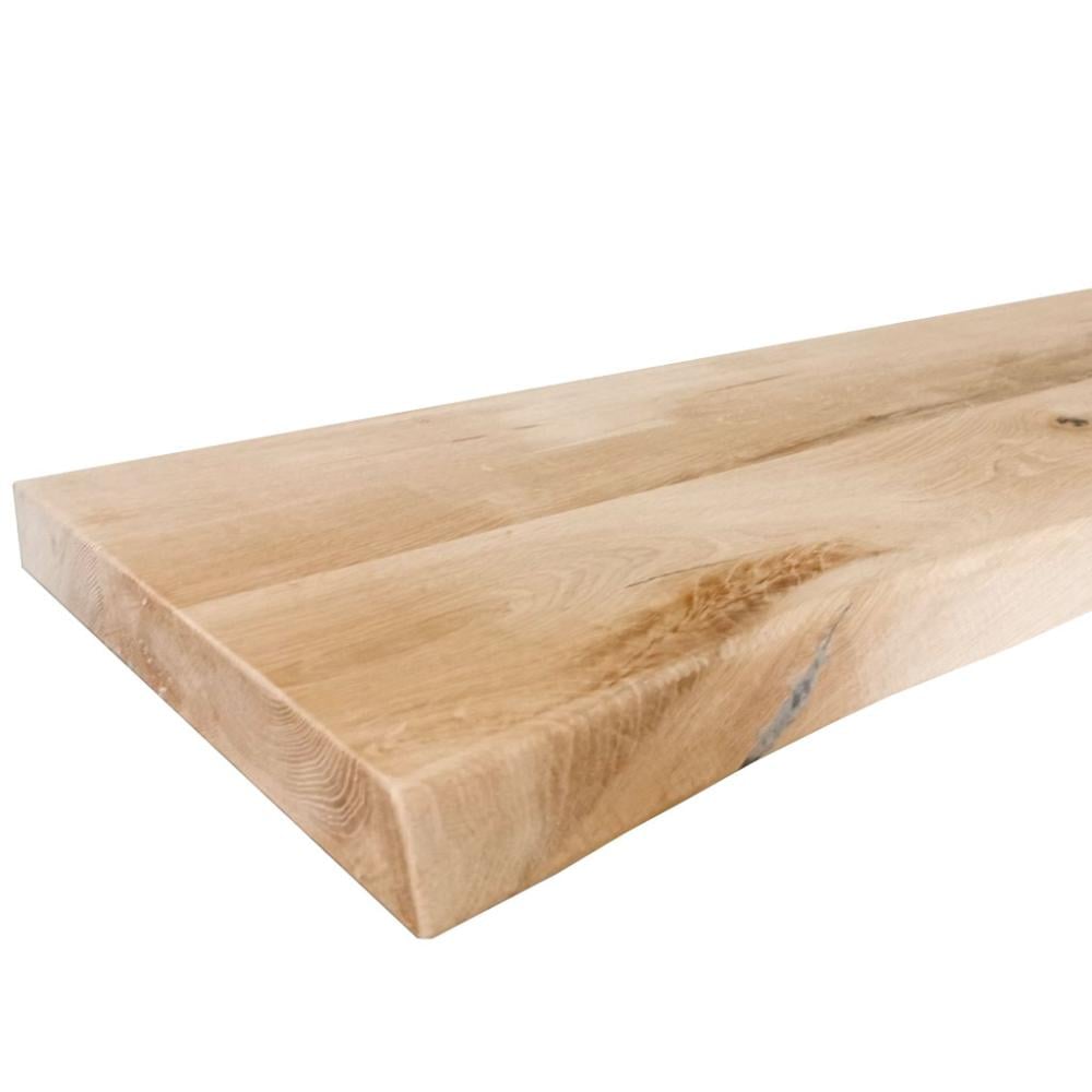Massieve eiken wandplank met natuurlijke boomstamrand – 80 × 30 cm