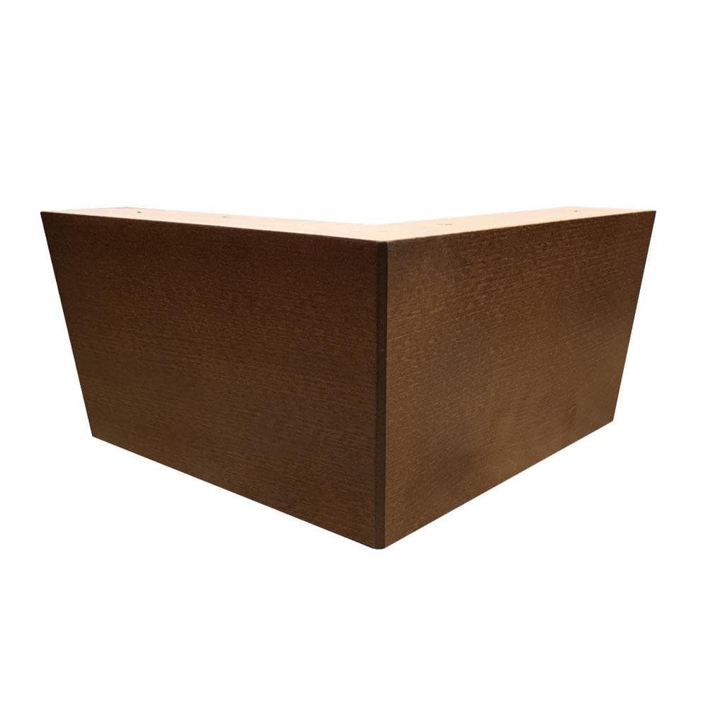 Massieve Houten Hoekmeubelpoot – 20 × 20 cm, 10 cm Hoog, Warm Bruin