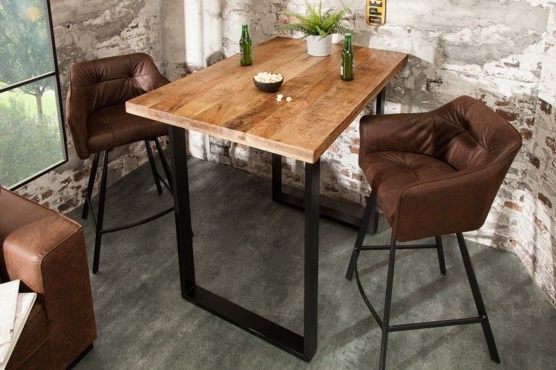Massieve Iron Craft bartafel van mangohout – industriële elegantie voor jouw woonruimte