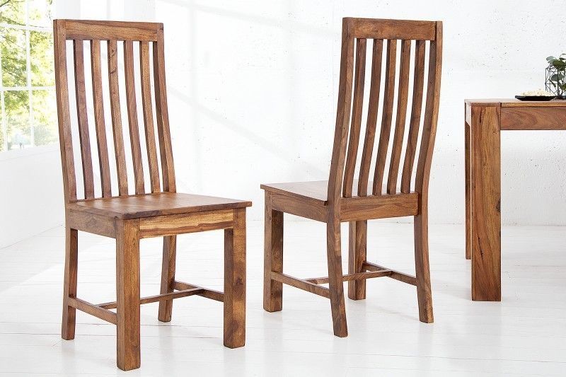 Massieve MAKASSAR Sheesham Houten Eetkamerstoel met Hoge Rugleuning – Tijdloos Design van Invicta Interior