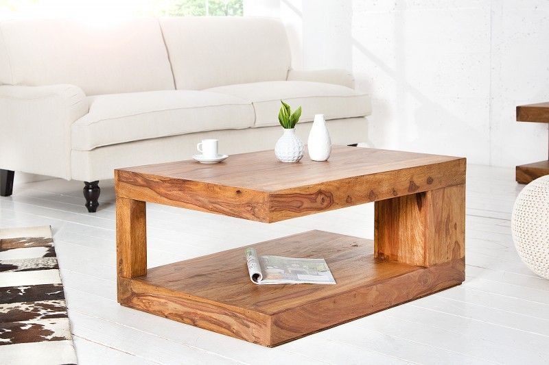 Massieve Salontafel GIANT L – 90 cm Sheesham Stone Finish van Invicta Interior