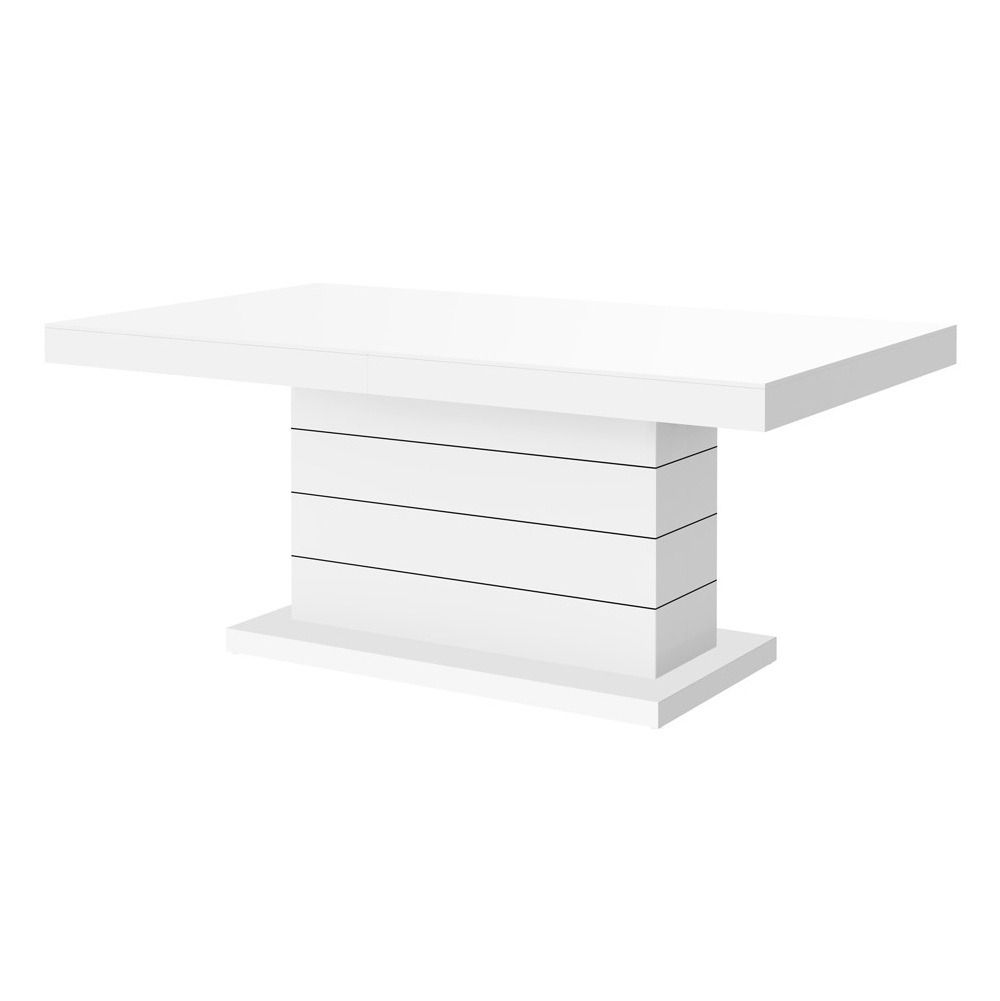Matera Lux – Uitschuifbare salontafel in mat wit (120‑170 cm)