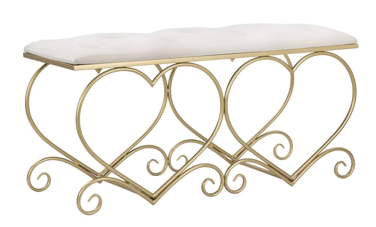 Mauro Ferretti Bankje Hart – Cremekleur, 105 cm × 37,5 cm × 51,5 cm