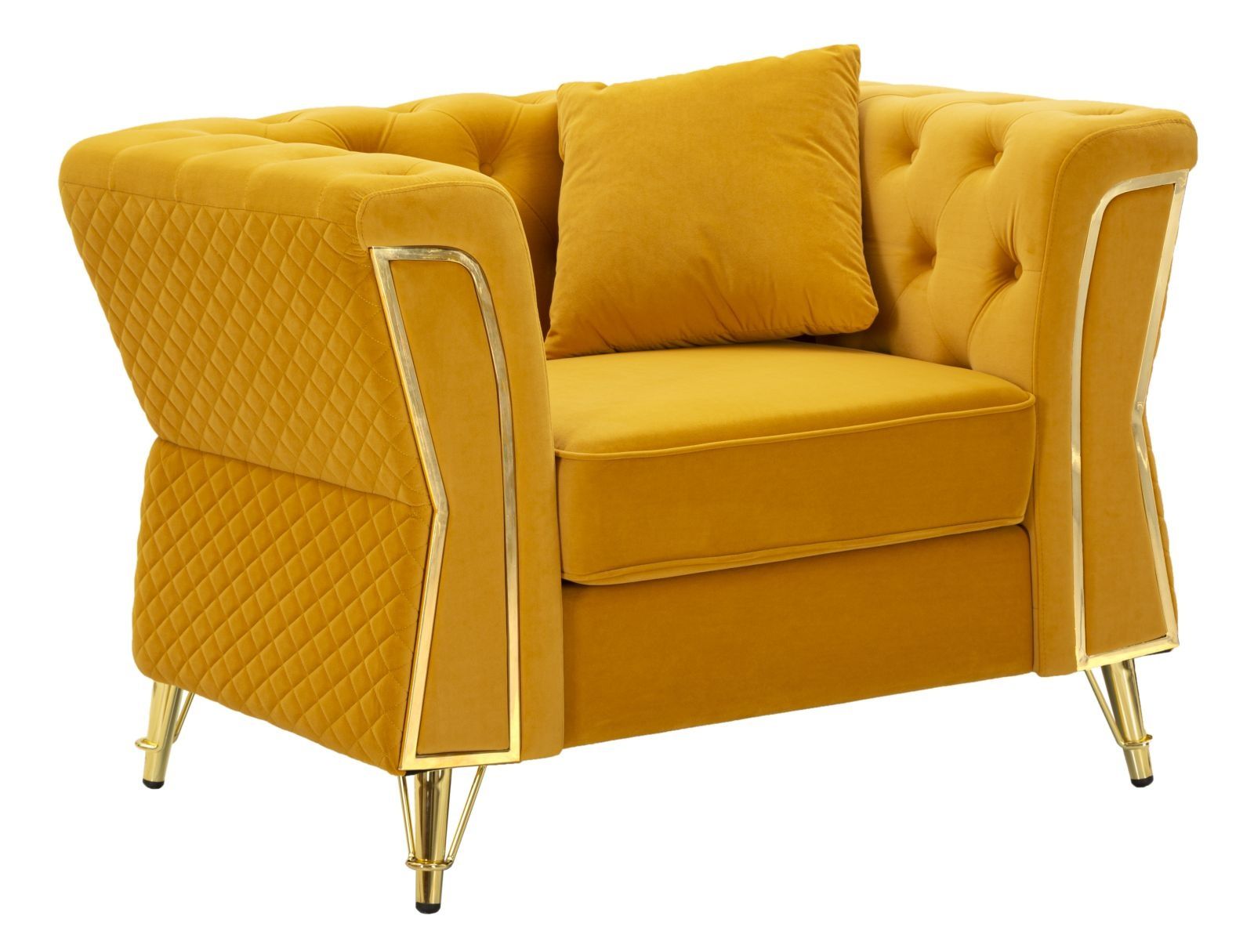 Mauro Ferretti Fauteuil EMY Mosterd – Comfort met een Stijlvol Kussen (104 × 83 × 76 cm)