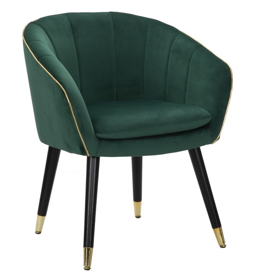 Mauro Ferretti Fauteuil Paris – Groene & gouden designstoel, 62 × 58 × 78 cm