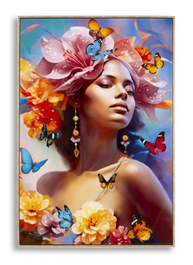 Mauro Ferretti: Gelakt Kunstwerk “Marty” op Doek met Lijst – 62 × 92 cm