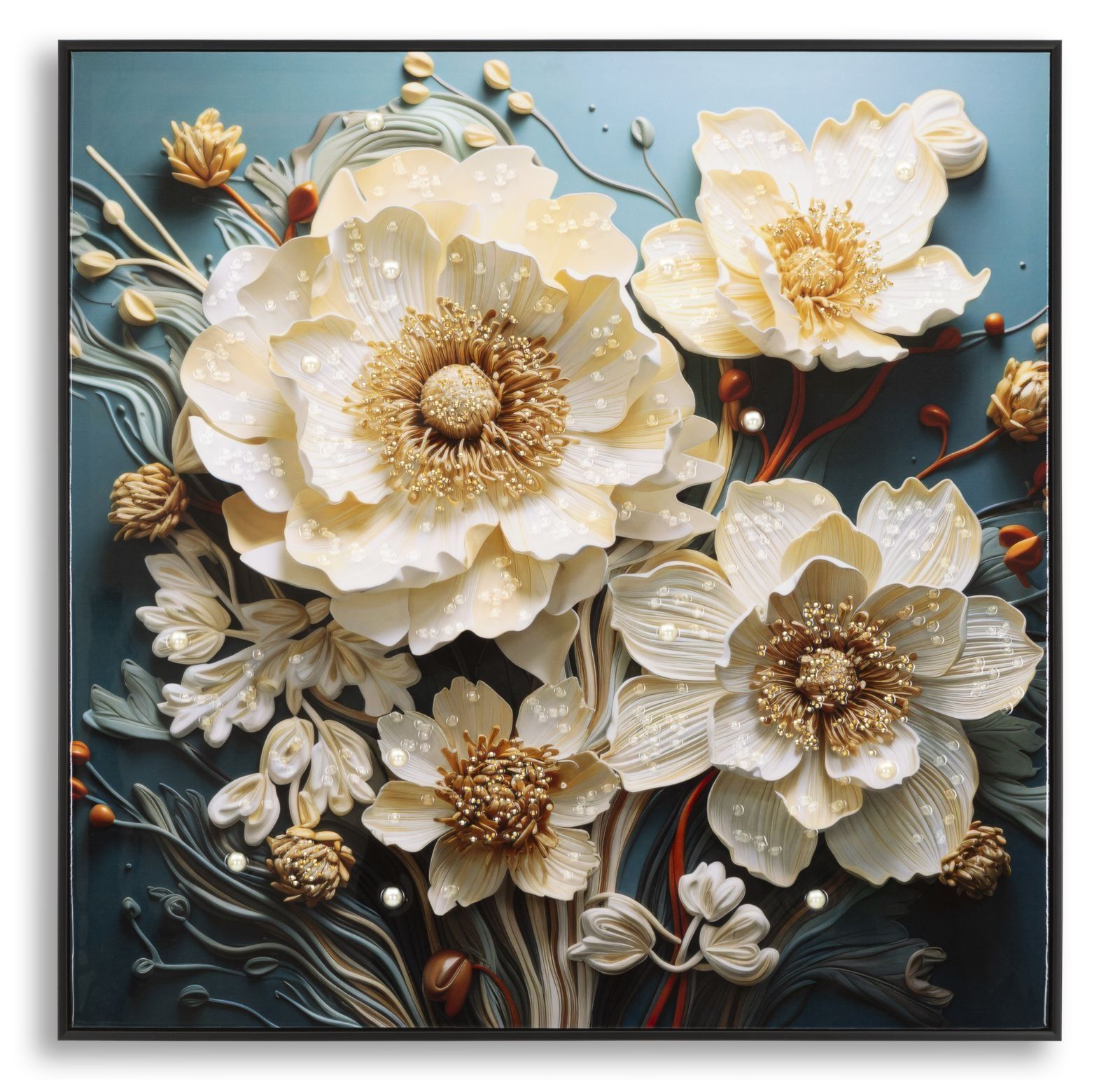 Mauro Ferretti Laquarded Muurhijg NARCY – Strak Wanddecoratie met Frame, 82 × 4 × 82 cm