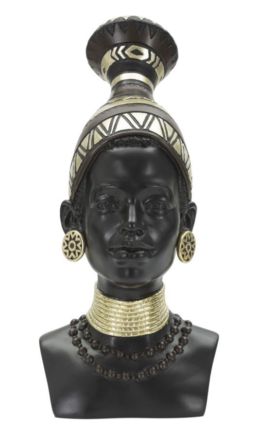 Mauro Ferretti Massai Vrouw Stam – Elegante keramische tafelbeeld (23 × 19 × 38,5 cm)