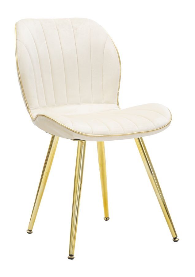 Mauro Ferretti Paris Stoel Space – Elegante Crème‑Gouden eetkamerset (2‑pz, 46 × 58 × 77 cm)