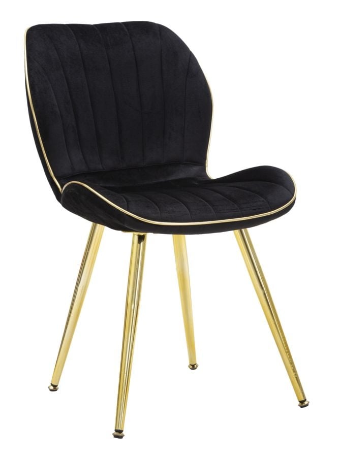 Mauro Ferretti Paris stoelen set – Zwart‑goud eetkamerstoelen (2‑pzs)