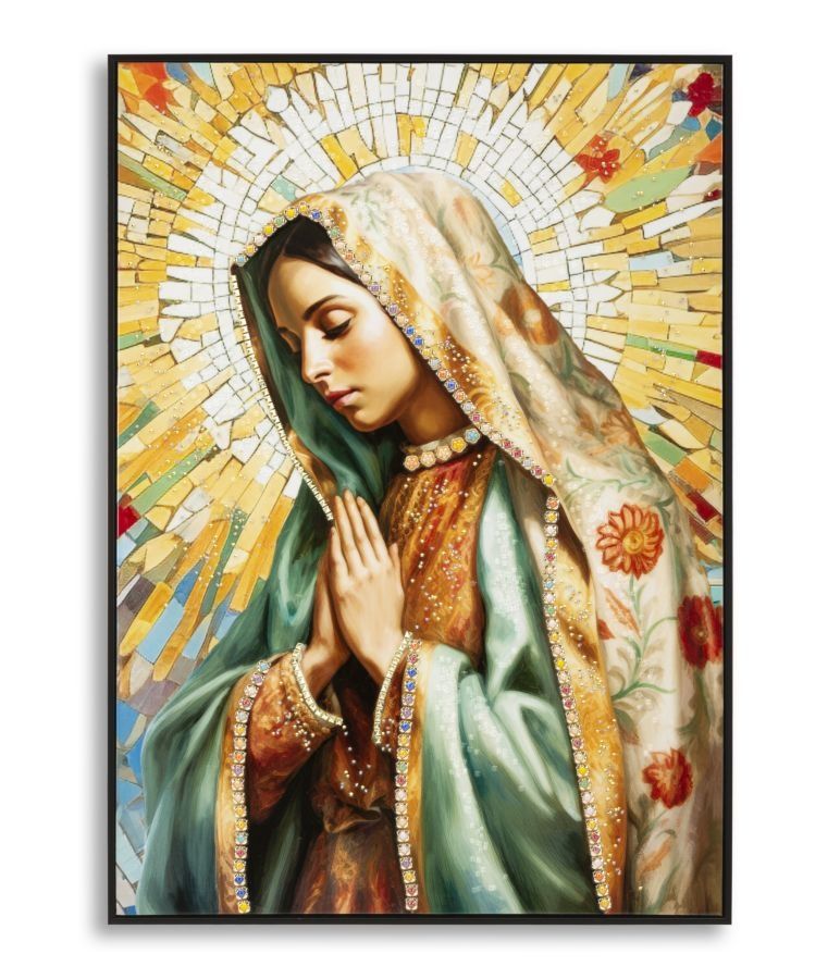 Mauro Ferretti Schilderij op Doek ‘Madonna – A’ met Lijst – 72 × 102 cm