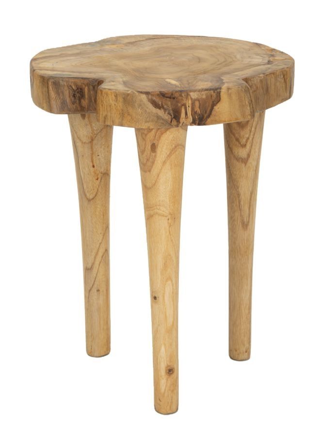 Mauro Ferretti Teak Hocker Ø 35 × 45 cm – Tijdloze Comfort in Natuurlijke Elegantie