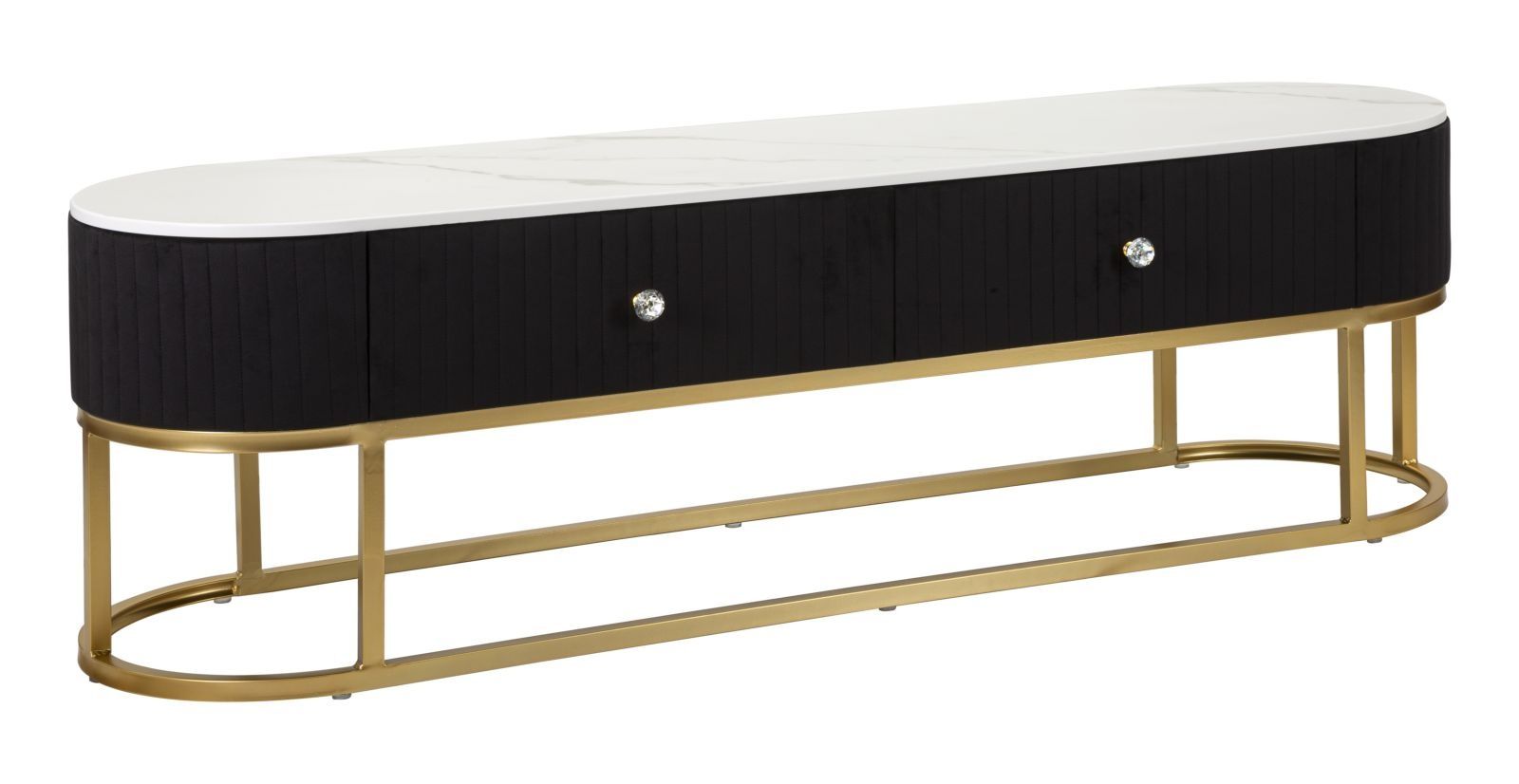 Mauro Ferretti TV‑houder Montpellier – Zwart, 150 cm × 42 cm × 45 cm