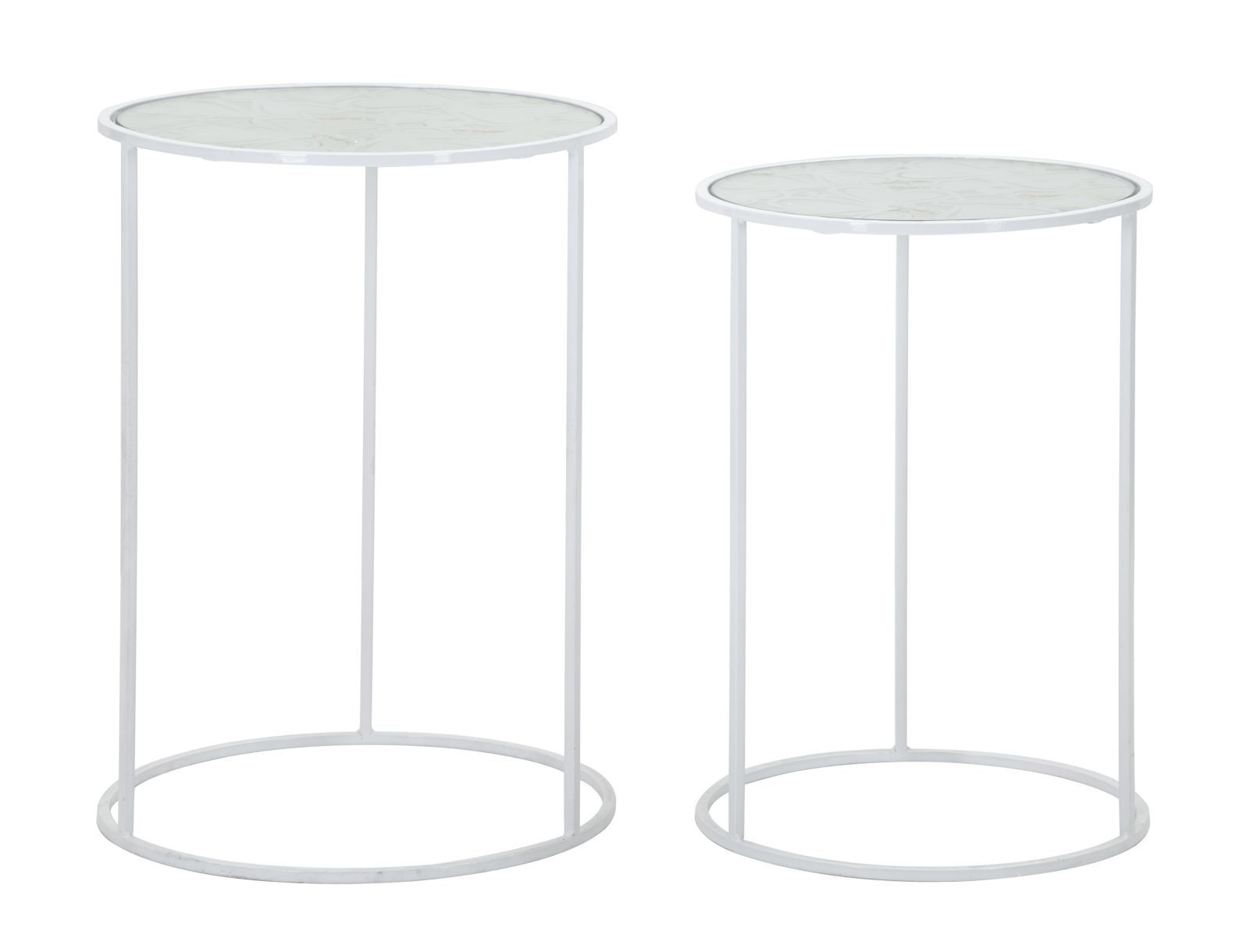 Mauro Ferretti Witte Bijzettafel Coppiă – Hartvormig Design voor een Strakke Sfeer