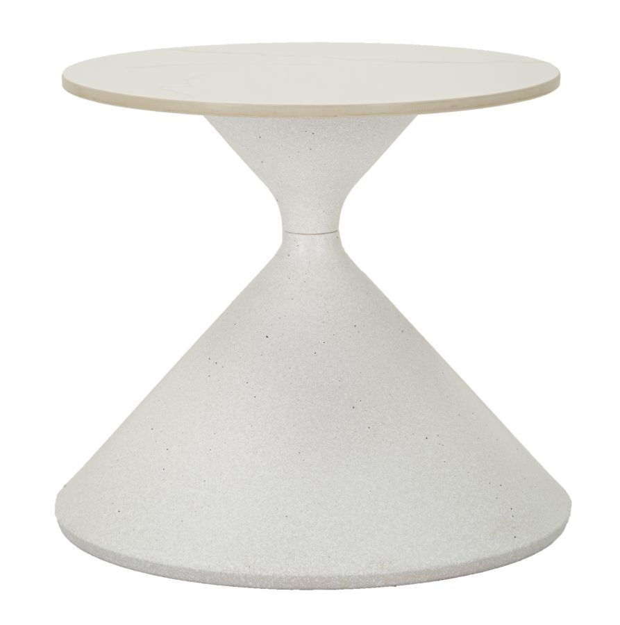 Mauro Ferretti witte ronde bijzettafel Ø 42 cm – strak en tijdloos design
