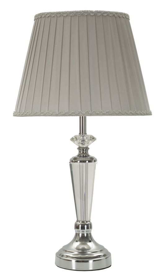 Mauro Ferretti zilverkleurige tafel‑lamp Ø 30 cm × 56 cm – tijdloos design voor elk interieur