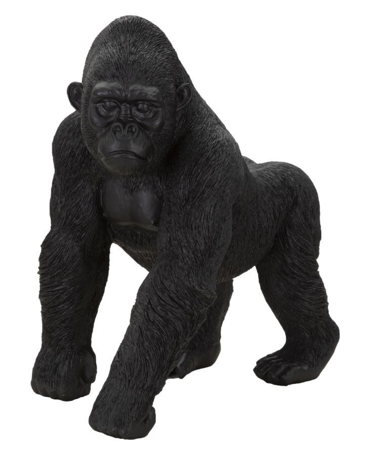 Mauro Ferretti Zwarte Gorilla Sculptuur – Moderne Decoratie 35×21,5×37,5 cm